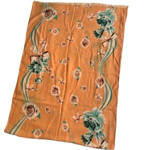 Orange floral scarf